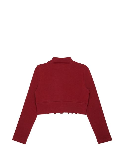 T-shirt bambina Diesel bordeaux cropped a maniche lunghe con logo DIESEL KIDS | J02935KYA0LK440
